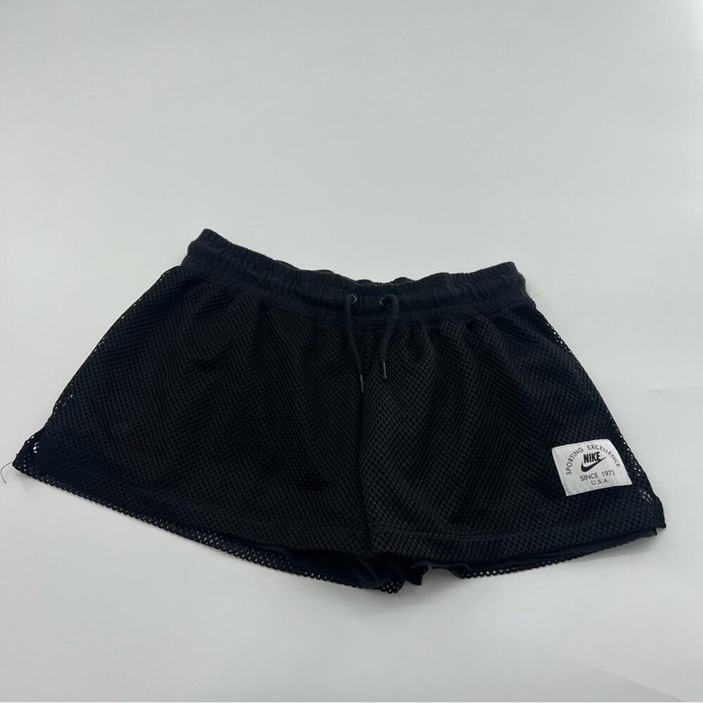 Nike Sportswear Black Heritage Mesh Netting Shorts Women’s
